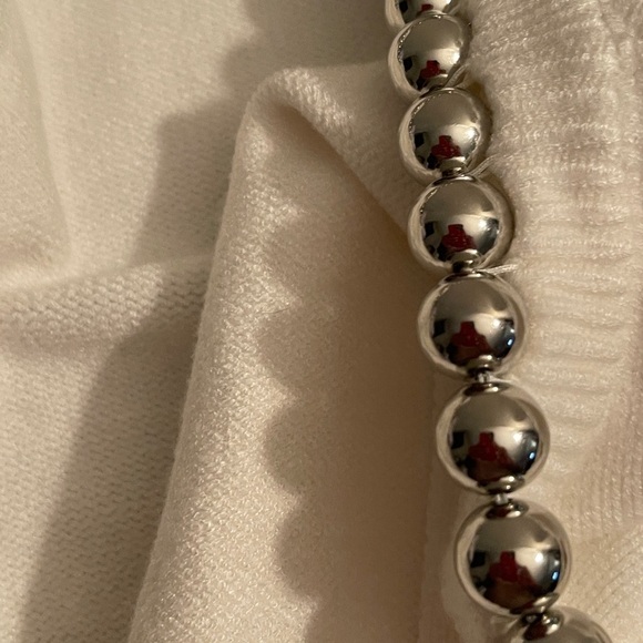 Zara Woman White Beaded Crop Knit Jacket Short Sleeve Cardigan Blazer Size Small - Picture 5 of 10